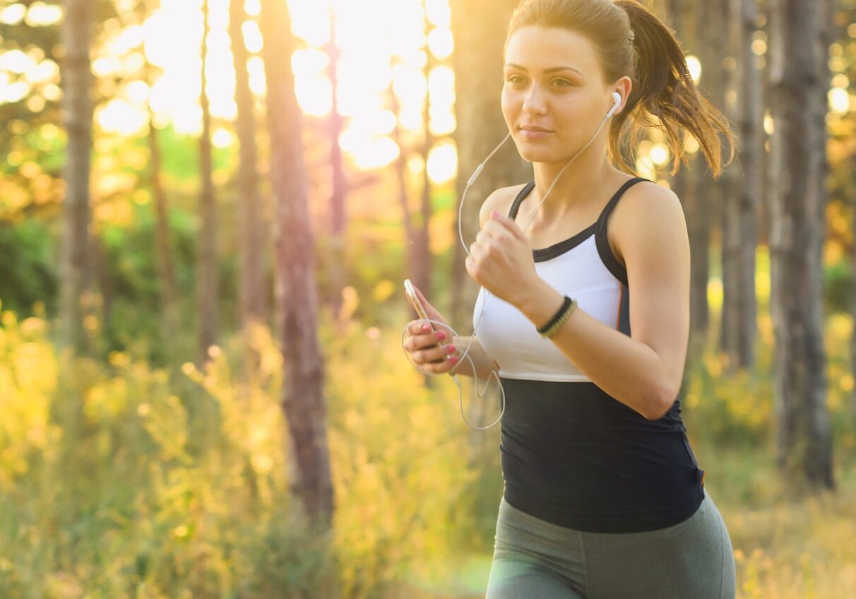 woman, jogging, running